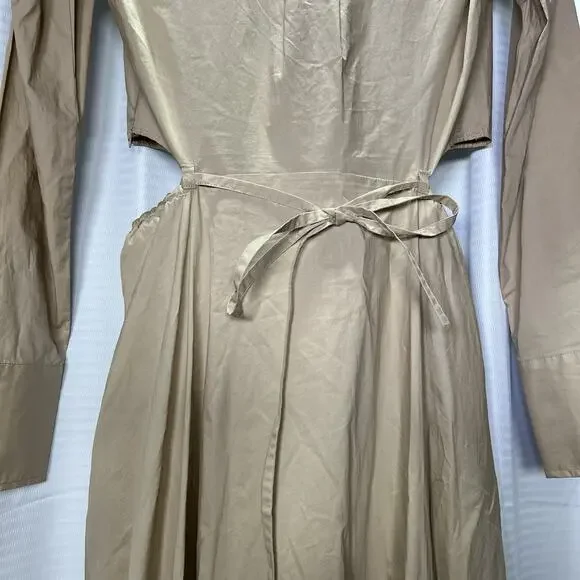 NWT Birgitte Herskind David Dress Trench Cutout Beige Women's Size 36 US 6